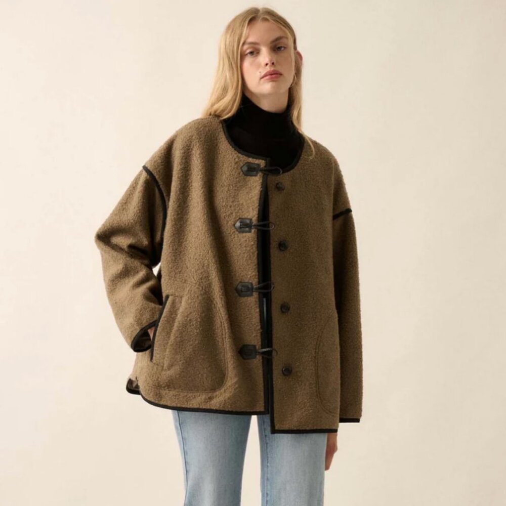 NWT promesa himalayan hideaway sherpa fleece toggle jacket